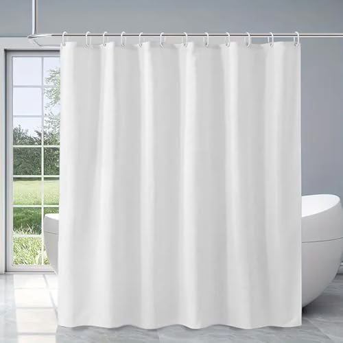 Duschvorhang 180×180cm - Weiß Badevorhang Shower Curtains Polyester textil Anti-Schimmel Wasserdichter Schnelltrocknend Waschbar Duschvorhang für Badezimmer & Badewanne mit 12 Duschvorhangringe Duschvorhang 180×180cm - Weiß Badevorhang Shower Curtains Polyester textil Anti-Schimmel Wasserdichter Schnelltrocknend Waschbar Duschvorhang für Badezimmer & Badewanne mit 12 Duschvorhangringe von VAIGU:OA