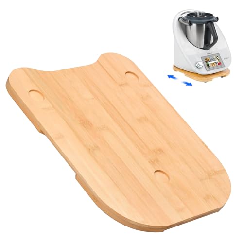Gleitbrett Thermomix TM6 / TM5 - Brett für Thermomix mit Rollen, Schnelles Bewegen Rollbrett für Thermomix Vorwerk Küchenmaschine, TPE Rollen Geeignet für Quarz Holz und Granitarbeitsfläche(Holzfarbe) von VAIGU:OA