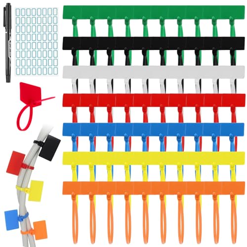 Kabelbinder Tags Bunte - 300 Stück Farbige Kabelbinder Set Kabel Organizer Beschriftung, 150mm x 3mm Verstellbare UV Beständig Mehrfarbige Selbstsichernde Kabelbinder für Kabelmanagement Gartenarbeit Kabelbinder Tags Bunte - 300 Stück Farbige Kabelbinder Set Kabel Organizer Beschriftung, 150mm x 3mm Verstellbare UV Beständig Mehrfarbige Selbstsichernde Kabelbinder für Kabelmanagement Gartenarbeit von VAIGU:OA