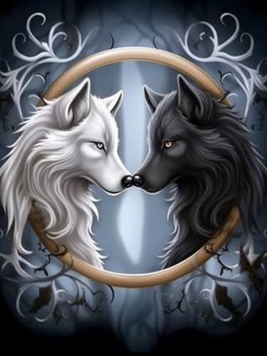 VAIIEYO 5D DIY 5D Diamond Painting Erwachsene Wolf, Diamant Painting Bilder Malerei Kits Tier, Malen Nach Zahlen Diamant Home Wand Decor Gemälde Kreuzstich Diamond Dekoration 30x40 cm-26 von VAIIEYO