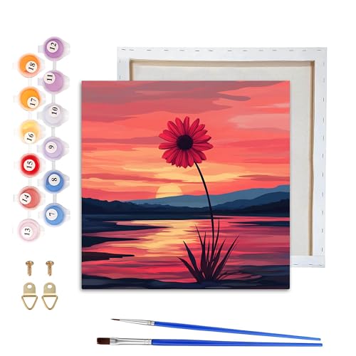 VAIIEYO Blumen Malen Nach Zahlen Erwachsene Mit Rahmen, DIY Ölmalerei Set Auf Leinwand Für Anfänger Mit 2 Pinseln und Acrylfarbe, Geschenke und Home Haus Deko 20x20cm-1603 VAIIEYO Blumen Malen Nach Zahlen Erwachsene Mit Rahmen, DIY Ölmalerei Set Auf Leinwand Für Anfänger Mit 2 Pinseln und Acrylfarbe, Geschenke und Home Haus Deko 20x20cm-1603 von VAIIEYO