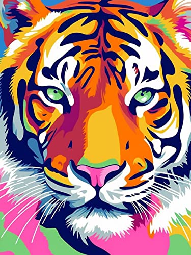 VAIIEYO DIY 5D Diamond Painting Tiger, Diamant Painting Bilder MalereiTier, Malen Nach Zahlen Diamant Home Wand Decor Gemälde Kreuzstich Diamond Dekoration 30x40 cm von VAIIEYO