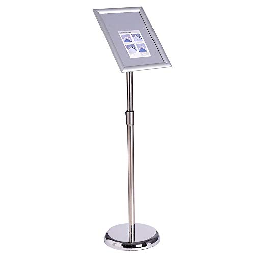 VAIIGO Infoständer Höhenverstellbar Aluminium DIN A3 Plakatständer Informationsständer Präsentationsständer Werbeständer (Silber, A3) von VAIIGO