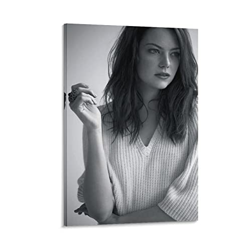 VAIKANHAI Emma Stone Schauspielerin Poster für Schlafzimmer, Ästhetik, Bilderdruck, Leinwandgemälde, 40 x 60 cm, gerahmt von VAIKANHAI