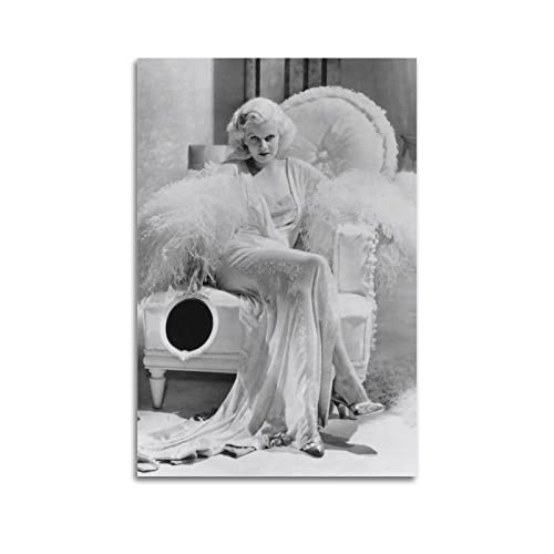 VAIKANHAI Jean Harlow Schauspielerin Stern Poster Bild Druck Leinwand Gemälde Schlafzimmer Ästhetik 40 x 60 cm Unframe Stil von VAIKANHAI