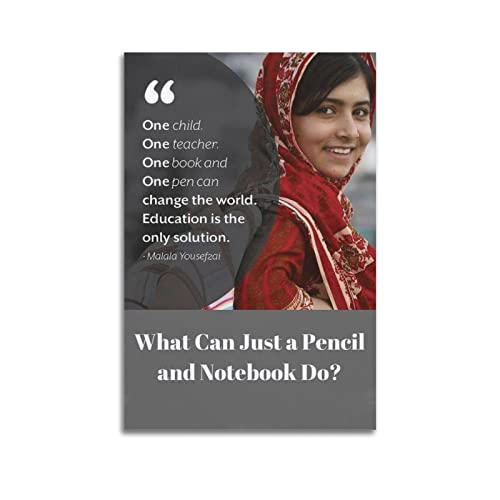 VAIKANHAI Malala Yousafzai Zitat Poster Bild Druck Leinwand Gemälde Schlafzimmer Ästhetik 20 x 30 cm Unframe Stil von VAIKANHAI