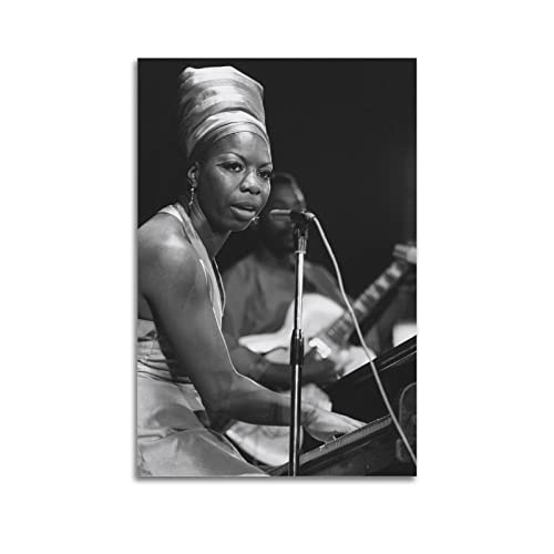 VAIKANHAI Sängerin Nina Simone Poster für Schlafzimmer, Ästhetik, Bilderdruck, Leinwandbild, 30 x 45 cm, ohne Rahmen von VAIKANHAI