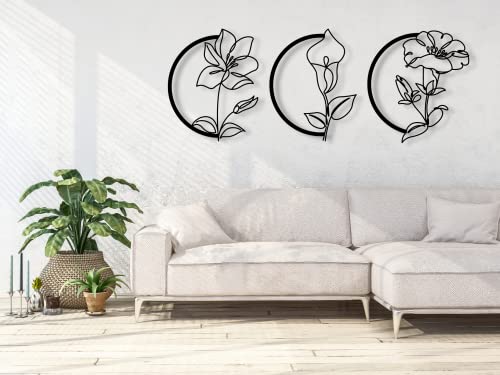 VAILLA Bilder Küche, Blumen Wandbild aus Holz, Wand deko in Schwarz Gold, 3D, Wandtatoo Home Wall Art Dekoration, Wandaufkleber, Moderne Deko, Bilder für Zuhause Büro Schlafzimmer, Wohnzimmer von VAILLA