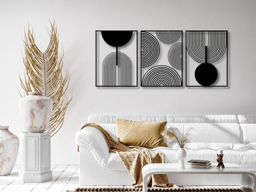 VAILLA ® 3er set Boho Wanddeko, Geometrische Wanddekoration aus Holz, 3D Wandbilder Home Dekoration, Bohemian Große Wand Deko, Bilder für Schlafzimmer, Wohnzimmer (Boho 21) von VAILLA