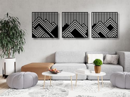 VAILLA Berge Wanddeko, Wandbild aus Holz, Wand deko in Schwarz Gold, 3D Bilder, Wandbilder Home Wall Art Dekoration, Wandaufkleber, Moderne Deko, Bilder für Zuhause Schlafzimmer, Wohnzimmer (Berge 4) VAILLA Berge Wanddeko, Wandbild aus Holz, Wand deko in Schwarz Gold, 3D Bilder, Wandbilder Home Wall Art Dekoration, Wandaufkleber, Moderne Deko, Bilder für Zuhause Schlafzimmer, Wohnzimmer (Berge 4) von VAILLA