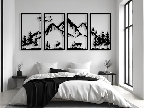 VAILLA Berge Wanddeko, Wandbild aus Holz, Wand deko in Schwarz Gold, 3D Bilder, Wandbilder Home Wall Art Dekoration, Wandaufkleber, Moderne Deko, Bilder für Zuhause Schlafzimmer, Wohnzimmer (Berge 10) VAILLA Berge Wanddeko, Wandbild aus Holz, Wand deko in Schwarz Gold, 3D Bilder, Wandbilder Home Wall Art Dekoration, Wandaufkleber, Moderne Deko, Bilder für Zuhause Schlafzimmer, Wohnzimmer (Berge 10) von VAILLA