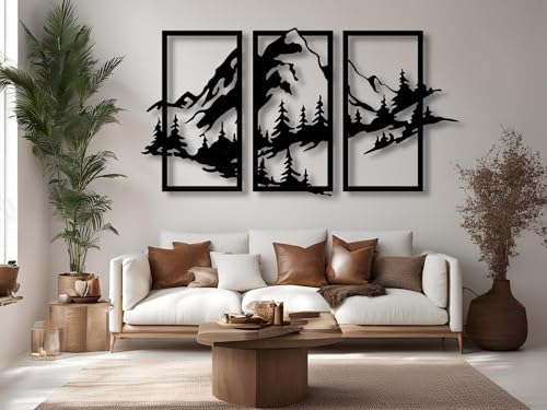 VAILLA Berge Wanddeko, Wandbild aus Holz, Wand deko in Schwarz Gold, 3D Bilder, Wandbilder Home Wall Art Dekoration, Wandaufkleber, Moderne Deko, Bilder für Zuhause Schlafzimmer, Wohnzimmer (Berge 15) VAILLA Berge Wanddeko, Wandbild aus Holz, Wand deko in Schwarz Gold, 3D Bilder, Wandbilder Home Wall Art Dekoration, Wandaufkleber, Moderne Deko, Bilder für Zuhause Schlafzimmer, Wohnzimmer (Berge 15) von VAILLA