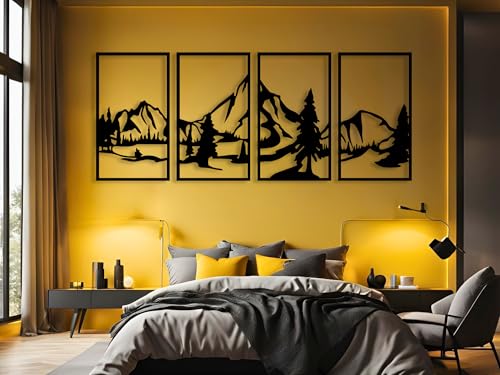 VAILLA Berge Wanddeko, Wandbild aus Holz, Wand deko in Schwarz Gold, 3D Bilder, Wandbilder Home Wall Art Dekoration, Wandaufkleber, Moderne Deko, Bilder für Zuhause Schlafzimmer, Wohnzimmer (Berge 18) VAILLA Berge Wanddeko, Wandbild aus Holz, Wand deko in Schwarz Gold, 3D Bilder, Wandbilder Home Wall Art Dekoration, Wandaufkleber, Moderne Deko, Bilder für Zuhause Schlafzimmer, Wohnzimmer (Berge 18) von VAILLA