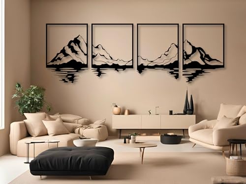 VAILLA Berge Wanddeko, Wandbild aus Holz, Wand deko in Schwarz Gold, 3D Bilder, Wandbilder Home Wall Art Dekoration, Wandaufkleber, Moderne Deko, Bilder für Zuhause Schlafzimmer, Wohnzimmer (Berge 20) VAILLA Berge Wanddeko, Wandbild aus Holz, Wand deko in Schwarz Gold, 3D Bilder, Wandbilder Home Wall Art Dekoration, Wandaufkleber, Moderne Deko, Bilder für Zuhause Schlafzimmer, Wohnzimmer (Berge 20) von VAILLA