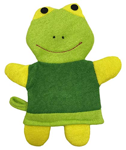 VAIYNWOM Waschhandschuh Frosch Waschlappen mit Tiermotiv für fröhlichen Badespaß, Waschhandschuh für Babys und Kinder ab 0+ Monaten von VAIYNWOM