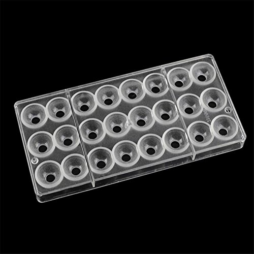 VAK beidseitig 24 Mulden Ball Form Pralinenform Polycarbonat quadratisch Candy Tablett Jelly Form Hard spritzgegossener PC Schokolade Backformen Bakeware Pfanne – 27,5 x 13,5 x 4,7 cm von VAK