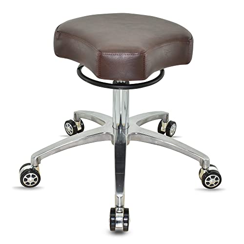 VAKON SALON - Design ergonomischer Rollhocker auf hochwertigen Rollen Dunkelbraun - Höhenverstellbarer von 50 bis 65 cm - Drehhocker Arbeitshocker Praxishocker von VAKON SALON