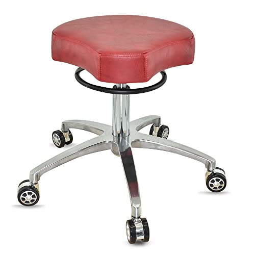 VAKON SALON - Design ergonomischer Rollhocker auf hochwertigen Rollen rot - Höhenverstellbarer von 50 bis 65 cm - Drehhocker Arbeitshocker Praxishocker von VAKON SALON