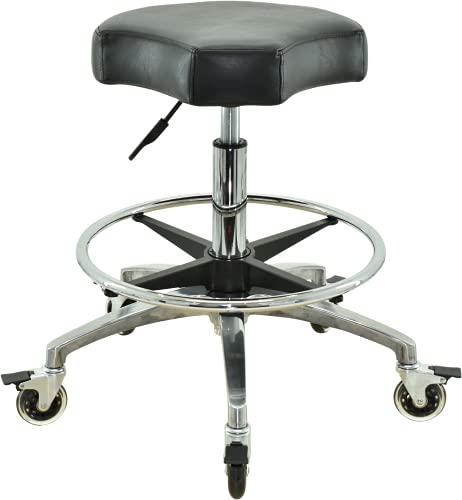 VAKON SALON - Ergonomischer Rollhocker mit Fußring - Premium Rollen mit Bremse - Höhenverstellbarer von 55-75 cm - Arbeitshocker Praxishocker von VAKON SALON