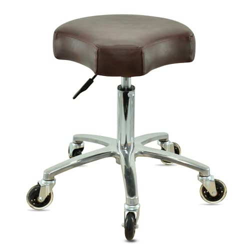 VAKON SALON - Ergonomischer Sitzhocker braun höhenverstellbar von 50 bis 65 cm Rollhocker - Drehhocker Arbeitshocker Praxishocke von VAKON SALON