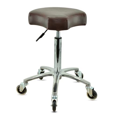 VAKON SALON - Ergonomischer Sitzhocker braun höhenverstellbar von 55 bis 75 cm Rollhocker - Drehhocker Arbeitshocker Praxishocke von VAKON SALON