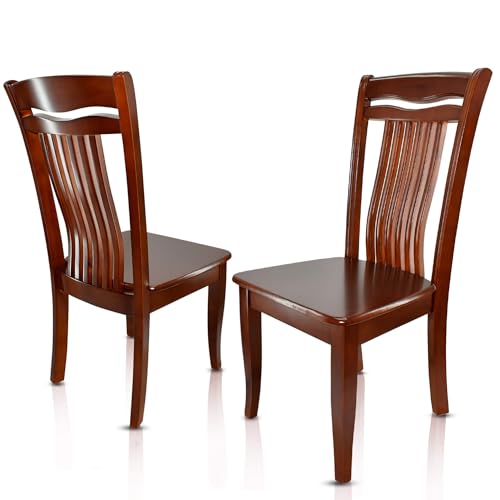 VAKON SALON - Esszimmerstühle 2er Set aus Kirschbaumholz, Holzstuhl, Küchenstuhl aus Massivholz bis 150 kg - Design 809 - Walnussbraun von VAKON SALON