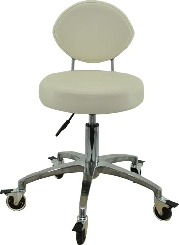 VAKON SALON - Rollhocker mit ovaler Lehne in Weiß - Rollen mit Bremse - Höhenverstellbarer von 50 bis 65 cm - Drehhocker Arbeitshocker Praxishocker VAKON SALON - Rollhocker mit ovaler Lehne in Weiß - Rollen mit Bremse - Höhenverstellbarer von 50 bis 65 cm - Drehhocker Arbeitshocker Praxishocker von VAKON SALON