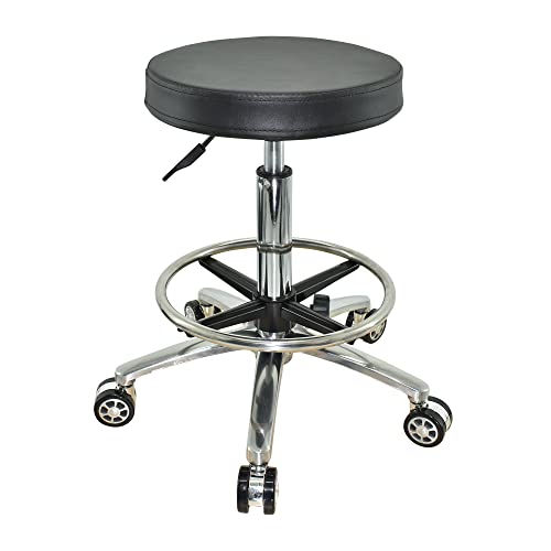 VAKON SALON - Rollhocker auf Rollen höhenverstellbar, Drehhocker, Rollhocker, Praxishocker, Bürohocker, Arbeitshocker (Rundhocker - Standard-Rollen, Höhenverstellbar von 55-75 cm mit Fußring) VAKON SALON - Rollhocker auf Rollen höhenverstellbar, Drehhocker, Rollhocker, Praxishocker, Bürohocker, Arbeitshocker (Rundhocker - Standard-Rollen, Höhenverstellbar von 55-75 cm mit Fußring) von VAKON SALON