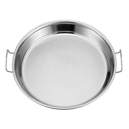 Runde Dampfgarer Rack Platte Edelstahl Bräter Pfanne Tablett Antihaft-Lasagnepfanne Backblech mit Griffen zum Braten von Truthahnfleisch Gelenke Gemüse 40CM/33 (Farbe: 34cm, Größe: 34X34X ( von VAKUUM