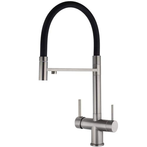 VALAZ 3 Wege Filter Osmose Wasserhahn Küche SSchwarz Matt und Gun Metall | Küchenarmaturen | Wasserhahn Sprudelwasser, Wassersparend, 360 Grad Drehbar | Einfache Installation | Manzanares-Serie VALAZ 3 Wege Filter Osmose Wasserhahn Küche SSchwarz Matt und Gun Metall | Küchenarmaturen | Wasserhahn Sprudelwasser, Wassersparend, 360 Grad Drehbar | Einfache Installation | Manzanares-Serie von VALAZ