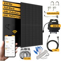 VALE Balkonkraftwerk, Komplettset, 800 W - schwarz von VALE