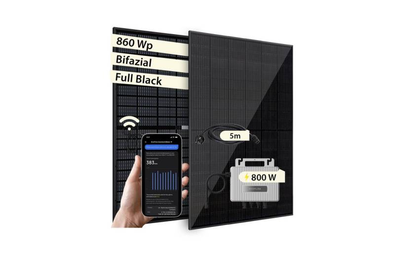 VALE Balkonkraftwerk Komplettset Bifaziale Solaranlage mit Wechselrichter 800W, (mit EcoFlow Stream, 2 x Solarmodule 860-920WP & Zubehör, mit EcoFlow Stream, 2 x Solarmodule 860-920WP & Zubehör), Plug&Play, BKW, Solarmodul, Photovoltaik Set, Wifi, App-Steuerung VALE Balkonkraftwerk Komplettset Bifaziale Solaranlage mit Wechselrichter 800W, (mit EcoFlow Stream, 2 x Solarmodule 860-920WP & Zubehör, mit EcoFlow Stream, 2 x Solarmodule 860-920WP & Zubehör), Plug&Play, BKW, Solarmodul, Photovoltaik Set, Wifi, App-Steuerung von VALE