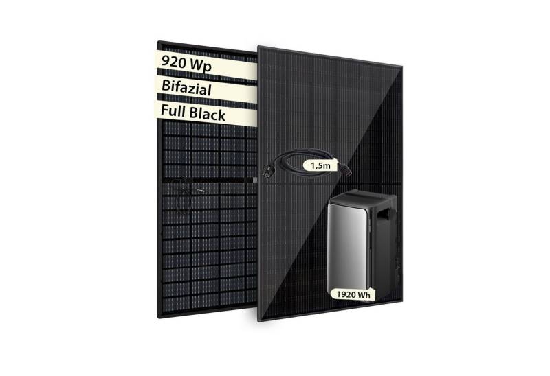 VALE Balkonkraftwerk Komplettset mit Solarspeicher & integriertem Wechselrichter, Bifazial, (EcoFlow Stream Max 1920 Wh, 800W, 2 x Solarmodule 860-920WP & Zubehör, EcoFlow Stream Max 1920 Wh, 800W, 2 x Solarmodule 860-920WP & Zubehör), Plug&Play, BKW, Solarmodul, Photovoltaik Set, Wifi, App-Steuerung von VALE