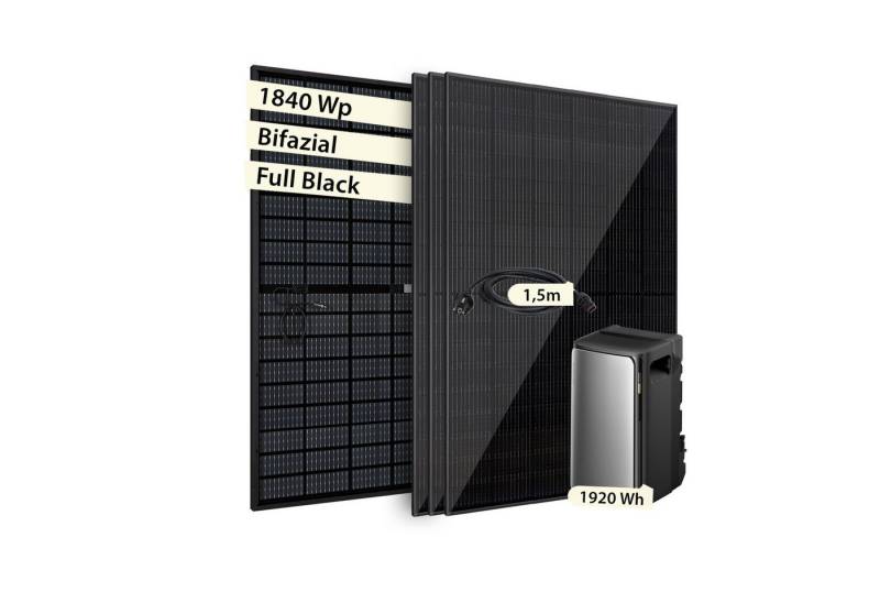 VALE Balkonkraftwerk Komplettset mit Solarspeicher & integriertem Wechselrichter, Bifazial, (EcoFlow Stream Ultra 1920 Wh, 800W, Solarmodule 860-1840WP, Zubehör), Plug&Play, BKW, Solarmodul, Photovoltaik Set, Wifi, App-Steuerung von VALE