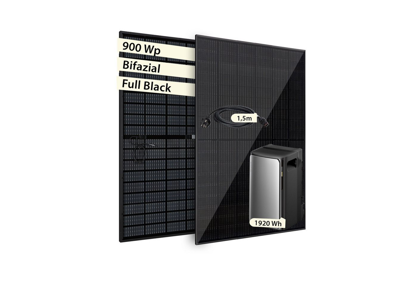 VALE Balkonkraftwerk Komplettset mit Solarspeicher & integriertem Wechselrichter, Bifazial, (EcoFlow Stream Ultra 1920 Wh, 800W, Solarmodule 860-1840WP, Zubehör), Plug&Play, BKW, Solarmodul, Photovoltaik Set, Wifi, App-Steuerung von VALE