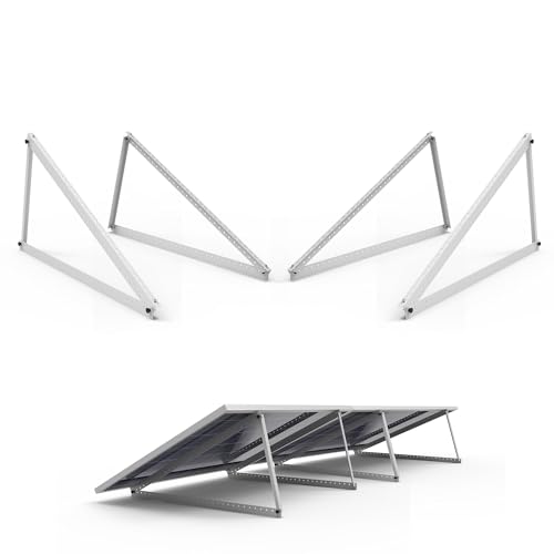 VALE Mini-PV Aufständerung für 2 Solarmodule | Aluminium | Max. 111cm Lochabstand | Max. 80kg Belastbarkeit | Set für 2 Solarmodule (114,8 x 55 x 3 cm) von VALE