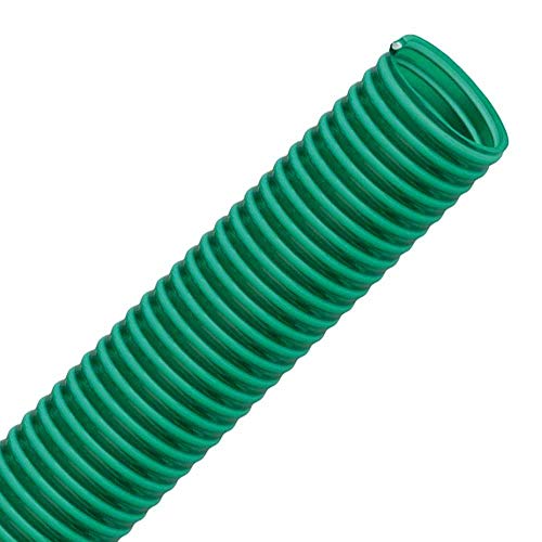 FLEXTUBE GR 60mm Meterware PVC Schlauch, Spiralschlauch, Saugschlauch mit Hart PVC Spirale, grün transparent von Valekna