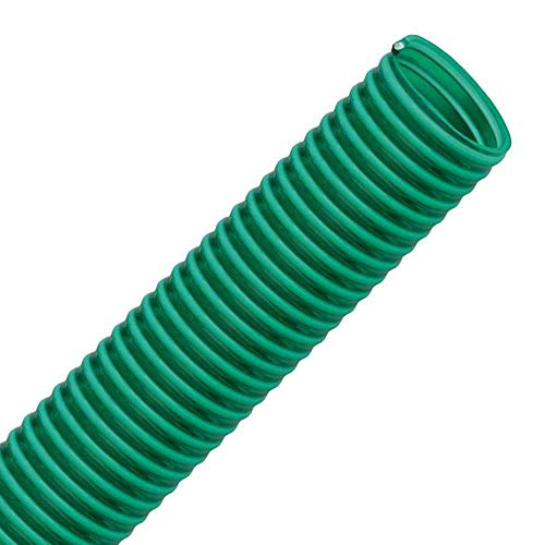 FLEXTUBE GR 76mm (3 Zoll) Meterware PVC Schlauch, Spiralschlauch, Saugschlauch mit Hart PVC Spirale, grün transparent von Valekna