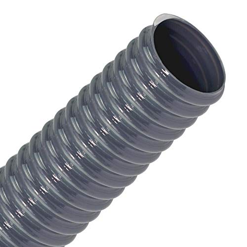 FLEXTUBE PVC-L 60mm, Länge Meterware - leichter, flexibler Saugschlauch, Spiralschlauch aus PVC, Schlauch für Wasser, Luft, Pulver, Sägemehl, Späne von Valekna