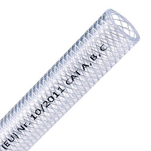 FLEXTUBE TX Ø 25mm x 4,5mm (1 Zoll), 25m lang PVC Schlauch mit Gewebe, Lebensmittelecht durchsichtig flexibel Druckschlauch Druckluftschlauch Lebensmittelschlauch Wasserschlauch Luftschlauch von Valekna