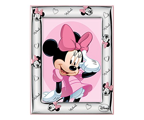 Disney Baby - Bilderrahmen zum Hinstellen - Silber - ideal für den Nachttisch im Kinderzimmer - perfekt als Geschenkidee zur Taufe oder zum Geburtstag - Minnie-Maus-Design von VALENTI & CO.