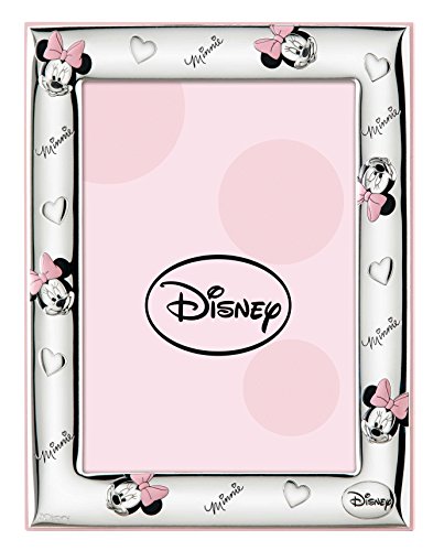 Disney Baby - Bilderrahmen zum Hinstellen - Silber - ideal für den Nachttisch im Kinderzimmer - perfekt als Geschenkidee zur Taufe oder zum Geburtstag - Minnie-Maus-Design von VALENTI & CO.