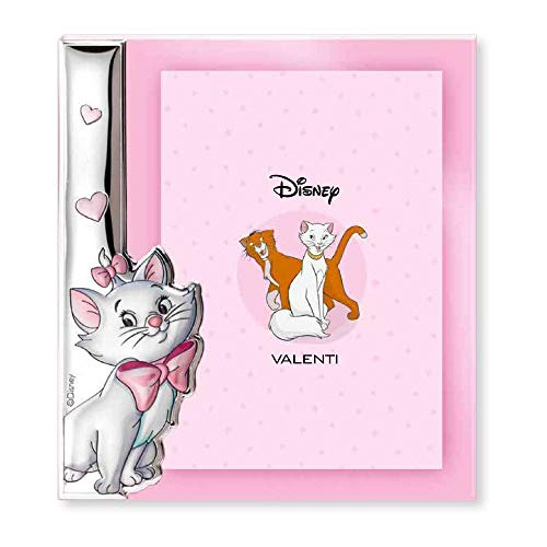 Disney Baby - Bilderrahmen zum Hinstellen - aus Silber - Aristocats-Design - ideal für das Kinderzimmer - perfekt als Geschenkidee zur Taufe oder zum Geburtstag -farbiges 3D-Motiv des Kätzchens Minou von VALENTI & CO.