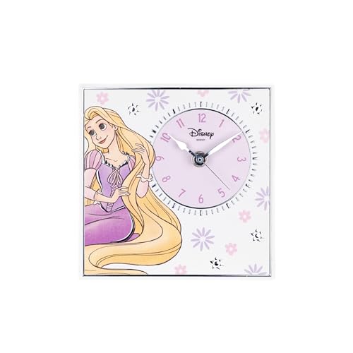 VALENTI & CO. - Disney Princess Rapunzel - Tischuhr oder zum Aufhängen aus Holz mit silbernen Details - Geschenkidee Geburt Mädchen oder Taufgeschenk - Wanduhr für Mädchenzimmer von VALENTI & CO.