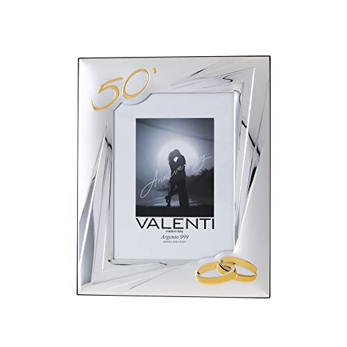 VALENTI & CO. - Silberrahmen 13x18 cm goldene Hochzeit - 50 Jahre Ehe oder für das Fünfzigste von Eltern, Verwandten, Großeltern von VALENTI & CO.