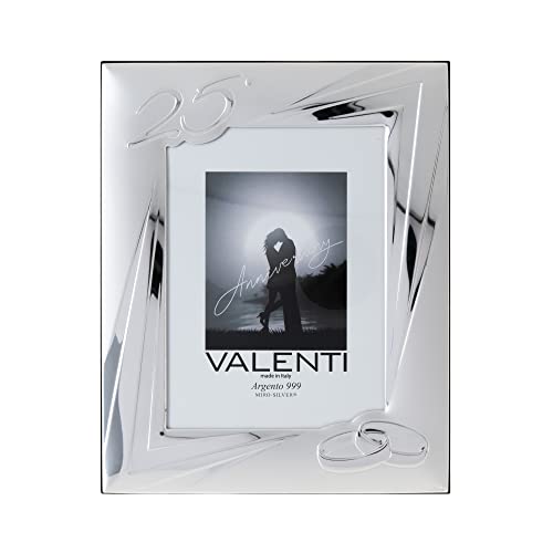 Valenti&Co - Silber Bilderrahmen 13x18 cm Silberhochzeit - 25 Jahre Ehe oder für das fünfundzwanzigste von Eltern oder Mama und Papa. von VALENTI & CO.