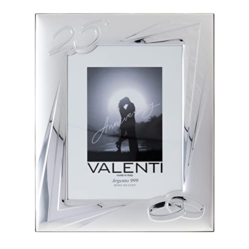 Valenti&Co - Silber Bilderrahmen 18x24 cm Silberhochzeit - 25 Jahre Ehe oder für das fünfundzwanzigste von Eltern oder Mama und Papa. von VALENTI & CO.