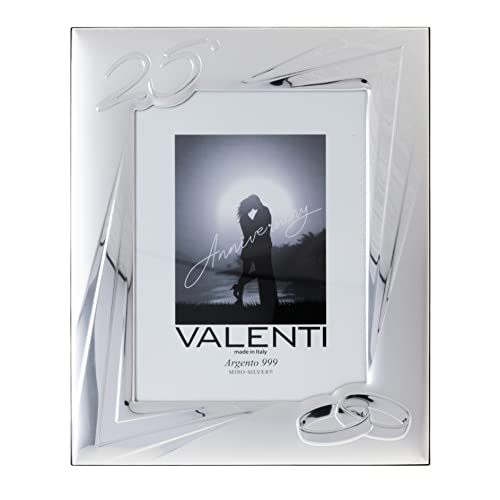 Valenti&Co Bilderrahmen aus Silber, 18 x 24 cm, ideal als Geschenk für Silberhochzeit – 25 Jahre Hochzeit oder 25. Verwandte oder Mama und Papa. von VALENTI & CO.