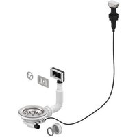 Spülbeckenablauf mit automatischem Korb aus Edelstahl Durchmesser 90mm Drehbedienung von VALENTIN