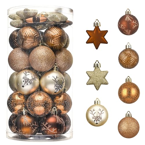 Valery Madelyn Weihnachtskugeln 35 Stücke 5cm Kunststoff Christbaumkugeln Weihnachtsdeko mit Aufhänger Weihnachtsbaumschmuck für Weihnachten Dekoration Wald Thema Kupfergold Valery Madelyn Weihnachtskugeln 35 Stücke 5cm Kunststoff Christbaumkugeln Weihnachtsdeko mit Aufhänger Weihnachtsbaumschmuck für Weihnachten Dekoration Wald Thema Kupfergold von Valery Madelyn